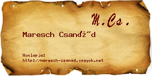 Maresch Csanád névjegykártya